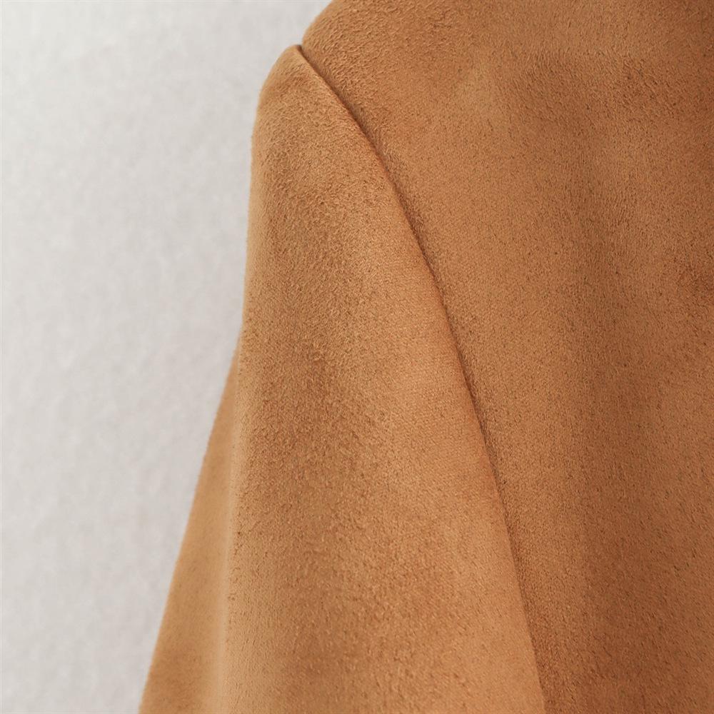 Women's Two-Color Suede Suit Jacket - Brown Mylar (Autumn/Winter 2024)