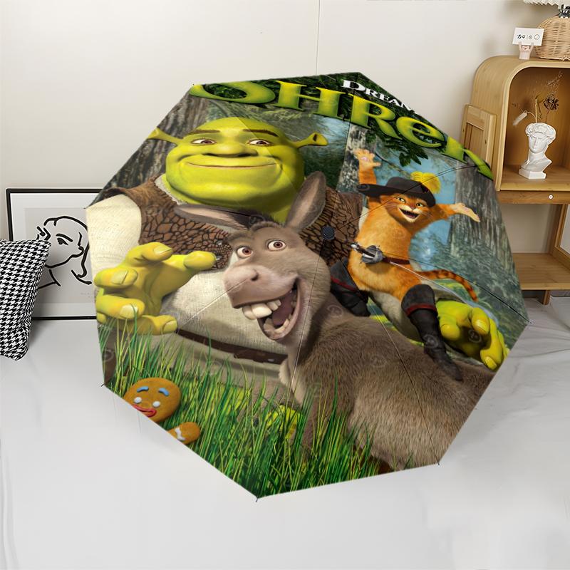 Shrek Theme Automatic Umbrella, Lightweight & Portable, 8 Rib, Perfect for Outdoor Travel, Birthdays, Christmas, Gifts.