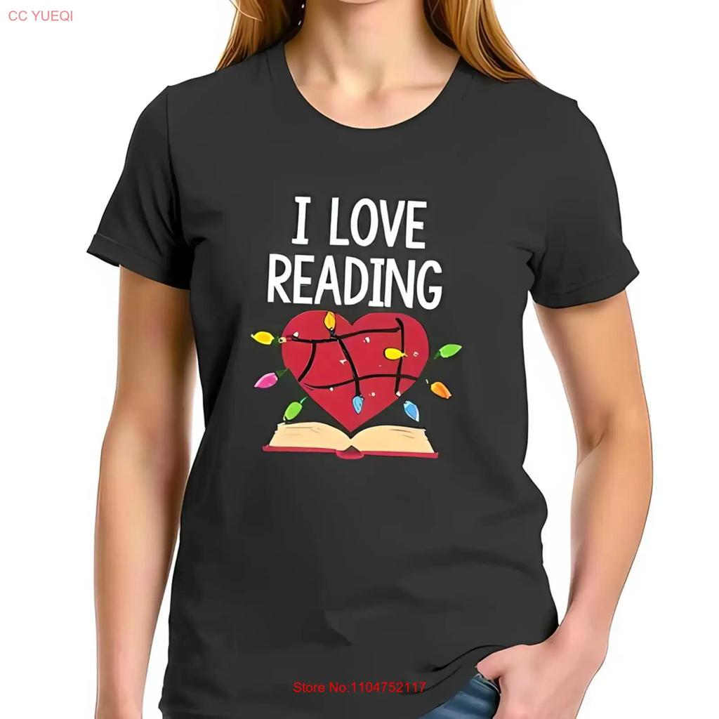 Festive I LOVE READING Cotton T Shirt with Heart All Vintage Washed Designer Clothes Casual Fashion Slightly Breathable