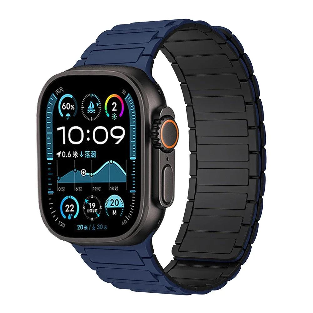 Silicone Strap for Apple Watch Band 49mm 46mm 42mm 45mm 44mm 41 40mm Bracelet iWatch Series 11 10 9 8 7 6 5 4 SE Ultra 3 2 49MM