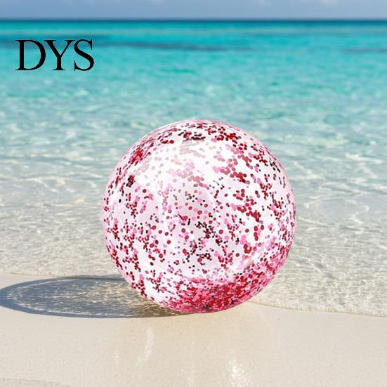Outdoor Play Ball 16/24-Inch Inflatable Glitter Beach Leak-proof Clear Balls with Confetti Summer Pool Sequins Kids Adults Swimming Party Toy Durable