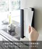 Yamazaki Tower Kitchen Paper Holder with Stopper, Magnetic, Black, Approx. W5 x D10.2-17.5 x H24.5cm, One-Hand Tear, Model 3399