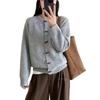 Round Neck Toggle Closure Casual Women's Knit Cardigan Sweater for Autumn/Winter