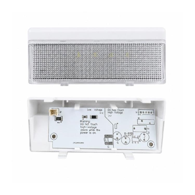 Refrigerator Compartment Lighting Replacement W10515057 with Housing, LED Assembly for Interior Service with Connector Socket and Side Mount Design