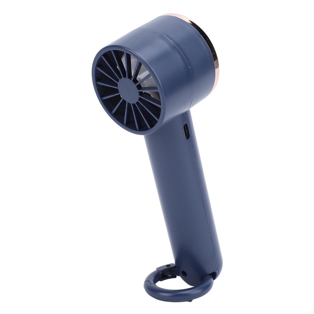 Handgekühlter Lüfter USB-Aufladung Tragbar Halbleiter Kältekompresse Mini Hand-Schreibtischlüfter für Outdoor-Wandern Marineblau