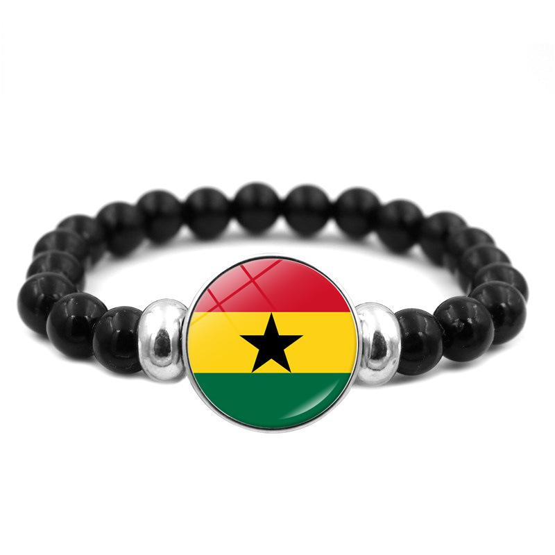 287 Länder Nationalflagge Druckknopf Elastisches Band Perlen Länderflagge Unabhängigkeitstag Perlen Schmuck Perlenarmband