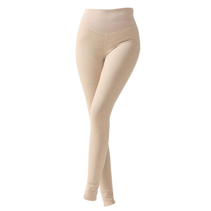 Women's High-Waisted Cashmere Silk Thermal Pants with Antibacterial Fleece Lining