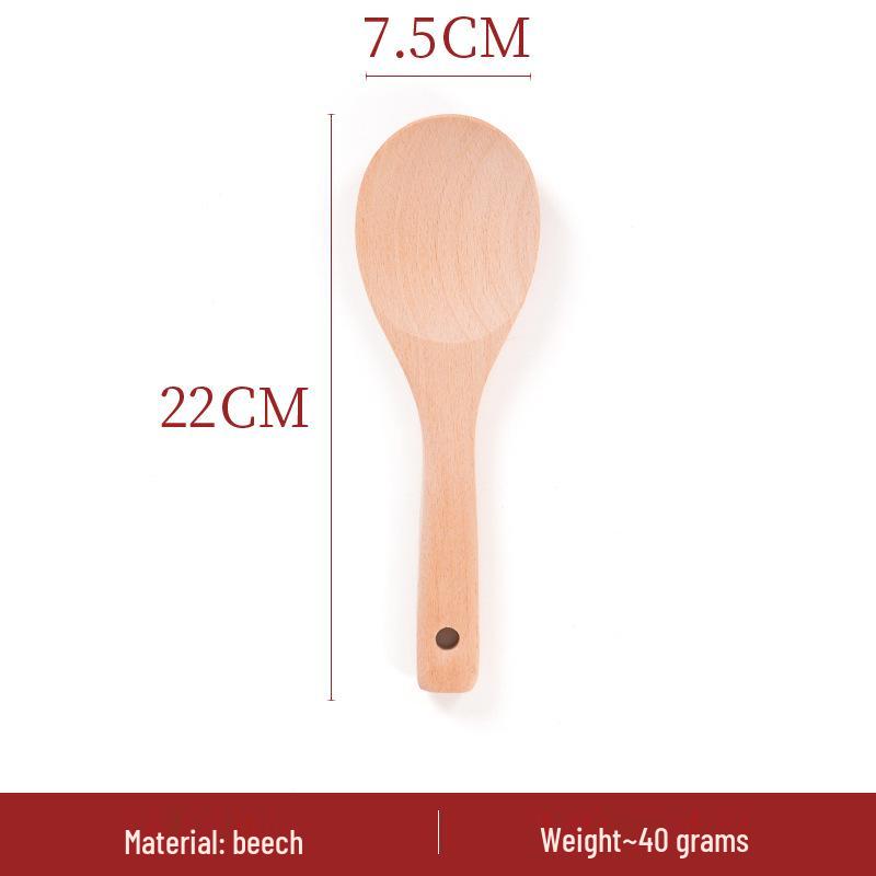 Japanese Non-Stick Wok Set: Spatula, Soup Ladle, Rice Spoon, Frying Pan, Stir-Fry Utensils, Solid Wood Handles