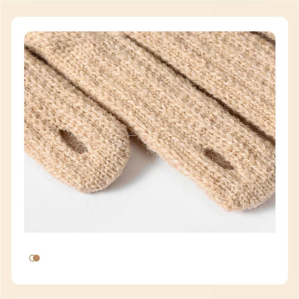Touch Screen Warm Gloves Thicken All Finger Gloves Daily Knitted Mittens  for Autumn Winter