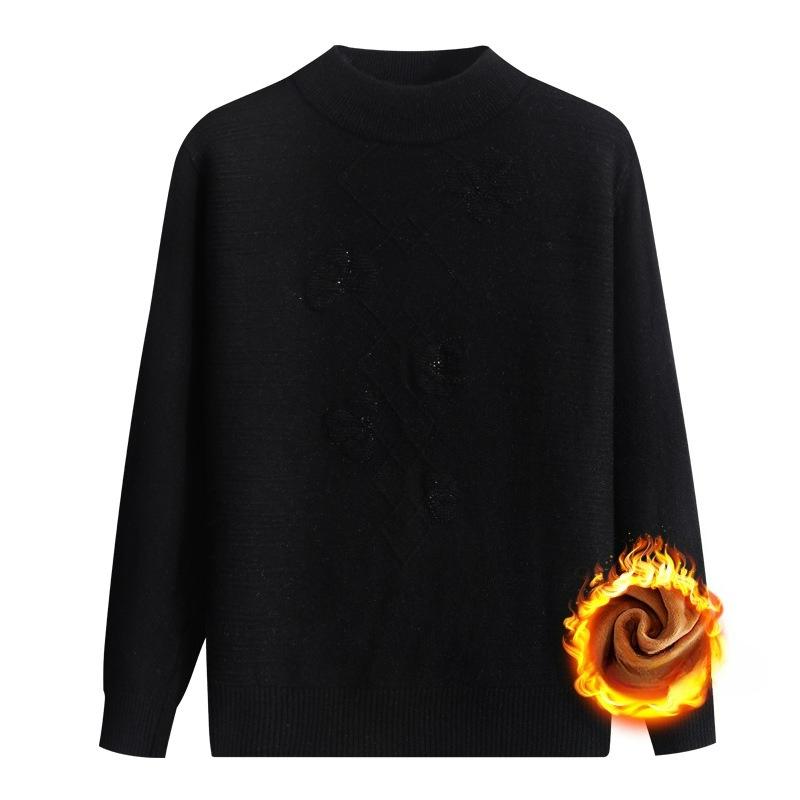 Pullover Herbst- und Winterwarmer Pullover Plus Samt Verdickt Damen Herbstkleidung