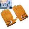 Heat Resistant Gloves Calf Leather Polyester Hand   BBQ Grill Oven Mitts Short Type