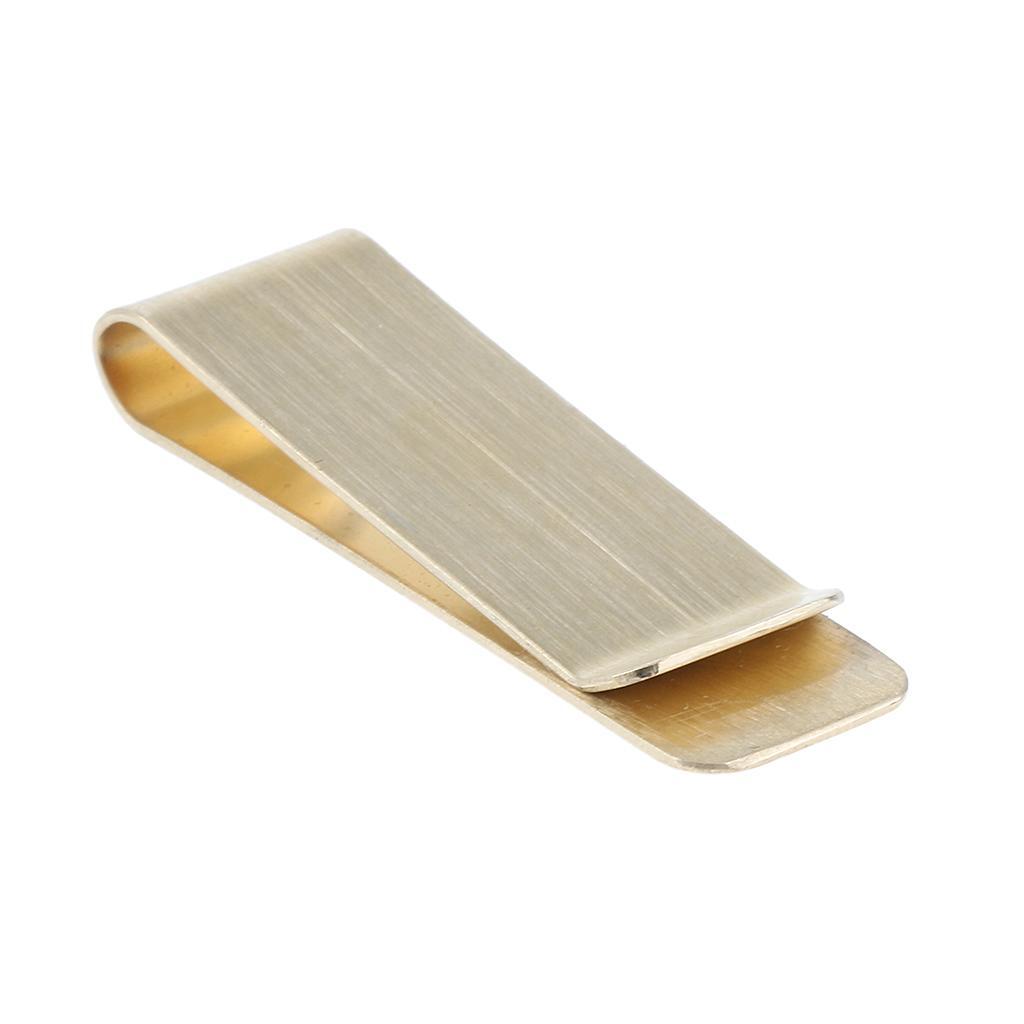 Gold Brass Mens Fashion Money Clip Purse Wallet Card Cash Holder Clip