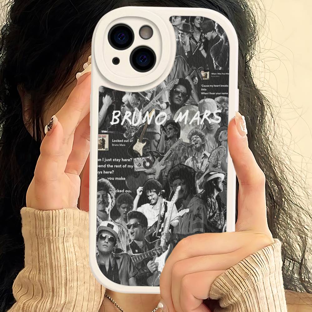 

B-Bruno M-Mars Singer Leather Phone Case For IPhone 16 16e 15 14 13 12 11 Pro Max Plus Mini Cover 12 pro max