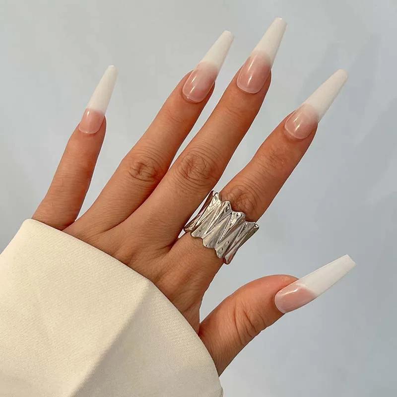 Fashion Metal Irregular Twisted Rings for Women Simple Gold Color Opening Adjustable Wrinkled Finger Rings Jewelry Party Gifts