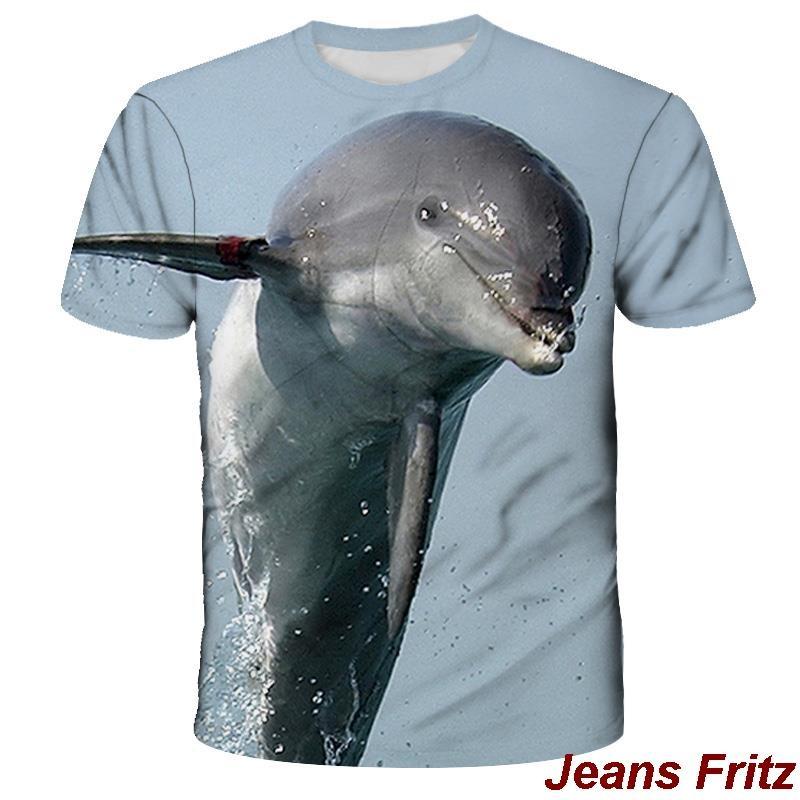 Dolphin 3D Printed Men Tshirt Man Women Funny T Shirts Homme Fashion Short Sleeve Hip Hop T-shirt