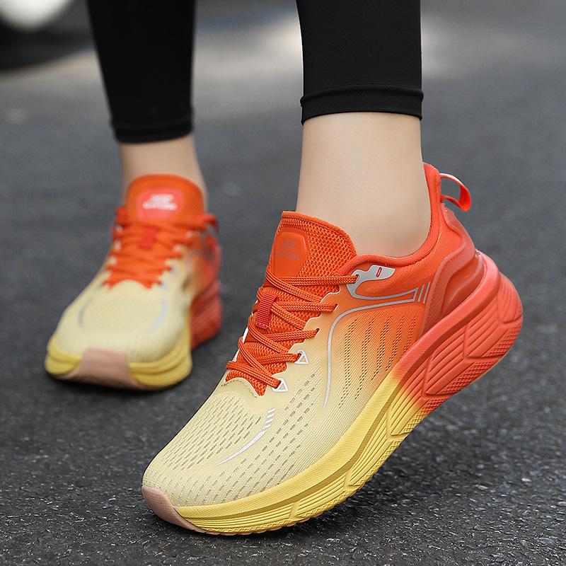 Women's Breathable Gradient Mesh Running Shoes Non Slip Lightweight Casual Sports Sneakers