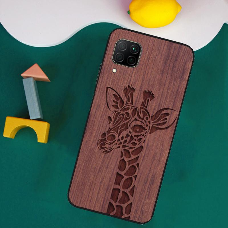 Hirsch Löwe Elefant Holz Tier Für Huawei Nova Y61 Y91 Y73 Y72 Y70 Y60 Y90 12s 12i 11i 8i 9 10 SE P30 P40 Lite P60 Pro Hülle