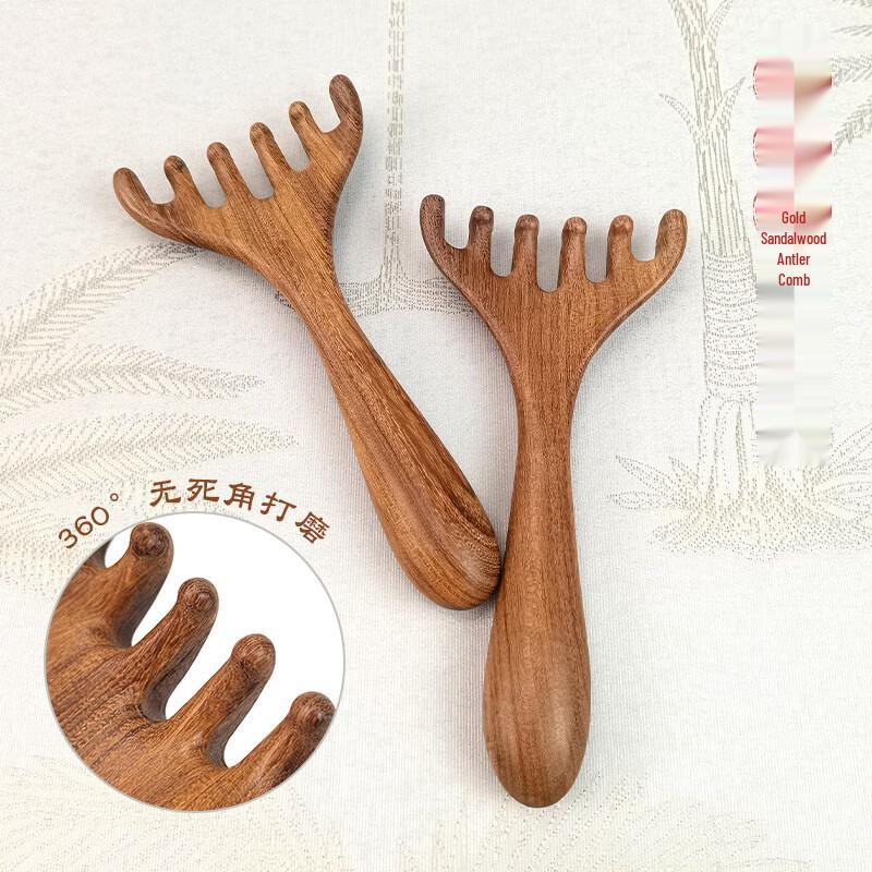 Yiming Sandalwood Head Massage & Gua Sha Comb Set