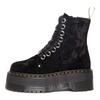 Dr. Martens Daim Bout Rond Lacets Bottines Courtes Confortables Bottes Femme Noir 31030001