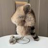 Pälsmössa Dam Imitation Rävpäls Vinter Varm Förtjockad Mongolisk Mössa Mode Söt Lei Feng-mössa