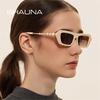SHAUNA Fashion Small Square Sunglasses Women Luxury Vintage Semi-Metal Pearl Sun Glasses Shades UV400
