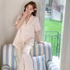Ice Silk Pajamas Women's Spring and Autumn New Hello Kitty Short-sleeved Trousers High-end Sweet Summer Thin Loungewear Suit