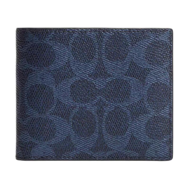 COACH ogo Print Coated Canvas Wallet Men s Blue blue синий