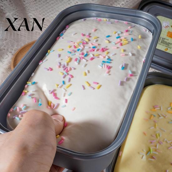 Eisbox Spielzeug Weich Langsam Aufgehend Kuchen Kneten Realistisch Taro Dessert Fidget für Stress Befriedigende Sensorische Linderung Tragbares Dekompressions-Gadget Kinder