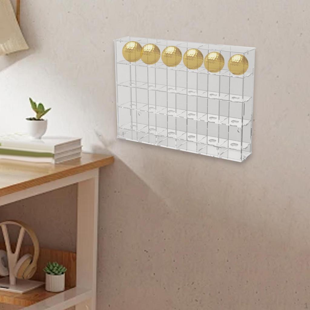 Acrylic Display Case for Golf Balls, Wall Mount Holder Collectibles
