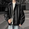 Herren Retro Lederjacke im Hong Kong Stil - Herbst/Winter Lässiges Reversdesign.