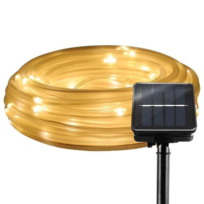 Solar LED Colorful Tube String Lights - Waterproof Courtyard & Garden Decoration