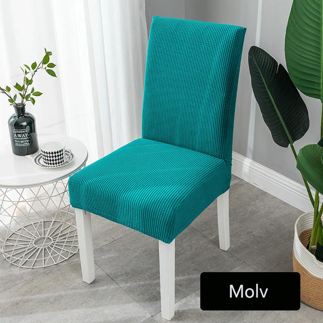 Solid Jacquard Chair Covers Stretch For Wedding Dining Room Office Use Banquet Housse De Chaise Chair Cover Durable