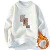Plush Sweater Men's Crew Neck Thickened Integrated Plush Bottom Sweater Knitted Sweater
