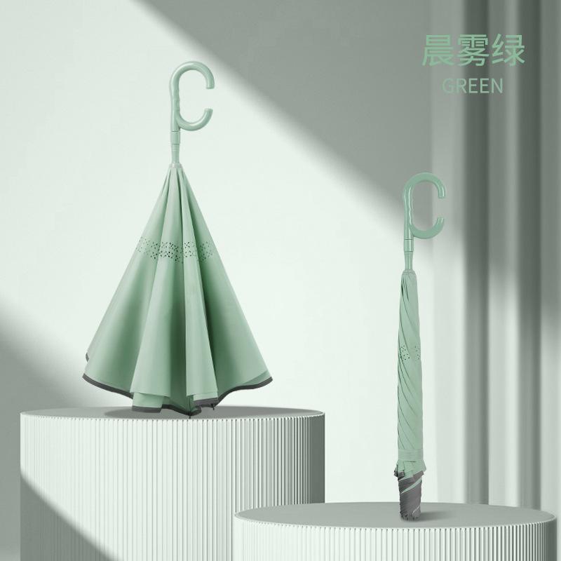 

2025 новый прямой зонт типа C, зонт-наоборот, двухслойный, автоматический, самораскладывающийся, со светоотражающей полосой