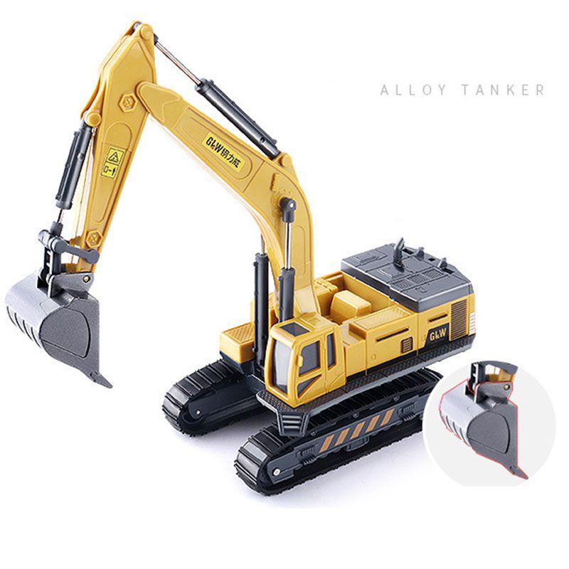 Classic Simulation Alloy Engineering Car Model Toy Set For Kids With Excavator