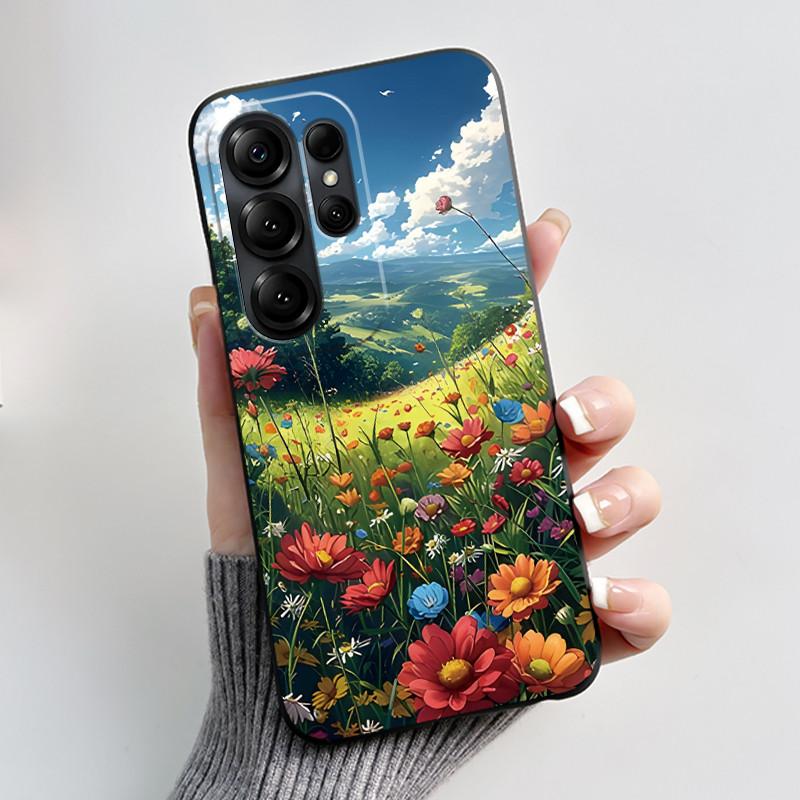 Anti-scratch Phone Case For Doogee Note 56X/56X Pro Casing Soft Silicone Beautiful Brightly Colored Sunflowe Pattern Black Cover