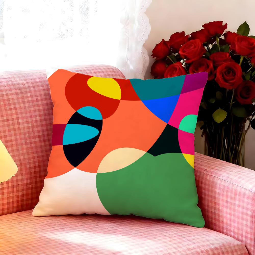 Elegant Abstract Curve Colors Cushion Cover Premium Soft Pillowcase SkinFriendly MultiPurpose for Home Office Travel