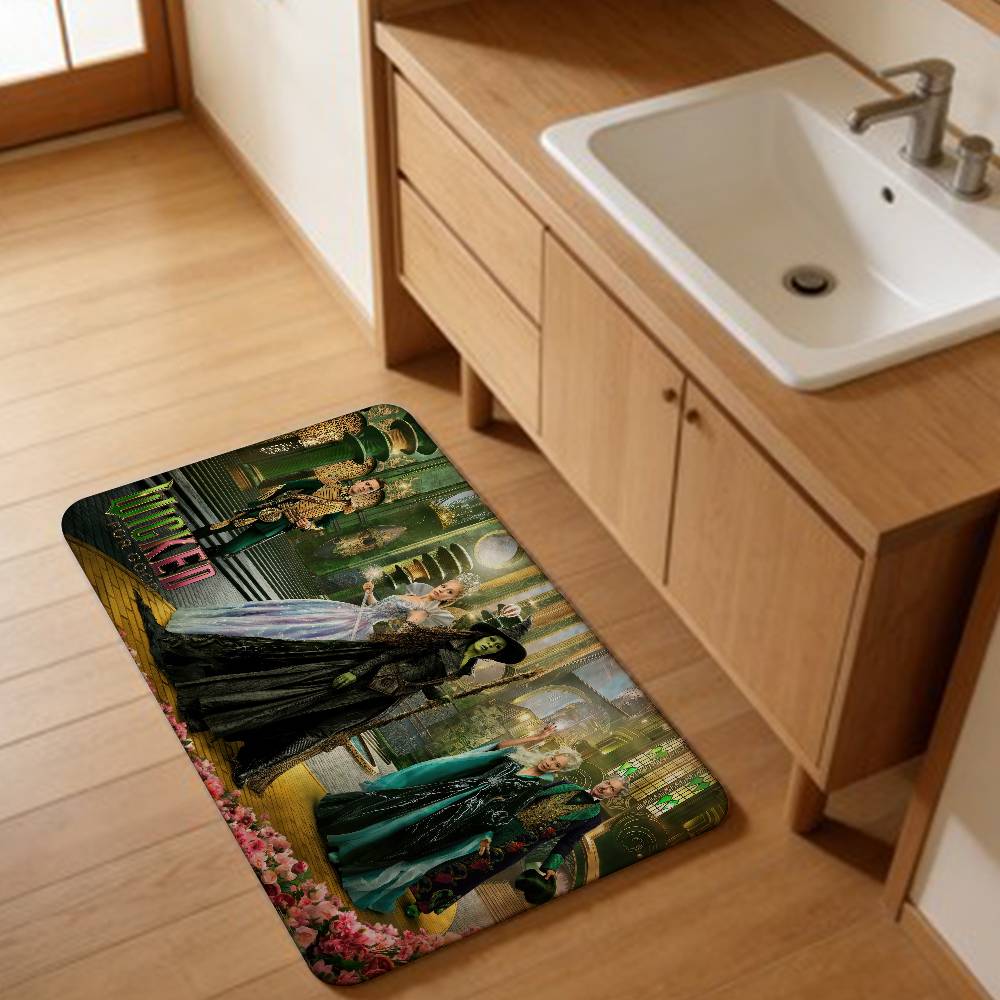 Fantasy Film W-Wicked Entrance Door Mat Nordic Style Home Doormat Bathroom-Toilet Mats Bedroom Hotel Decor Mat 40cm x 60cm