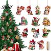 Decorative Pendants for Christmas Cute Kitten Tree Hanging Ornaments with Lanyards, Wooden Cat Themed Party Supplies Pendants, Charms Holiday