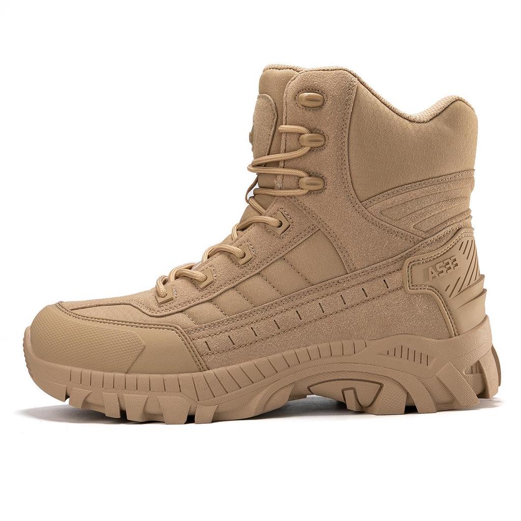 Men's Large Military-Style Outdoor Hiking Boots - Wear-Resistant, Anti-Kick, Ideal for Camping and Sports.