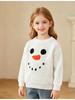 Hand-Embroidered Snowman Knit Sweater - Christmas Cotton, Long Sleeve for Baby Boy/Girl