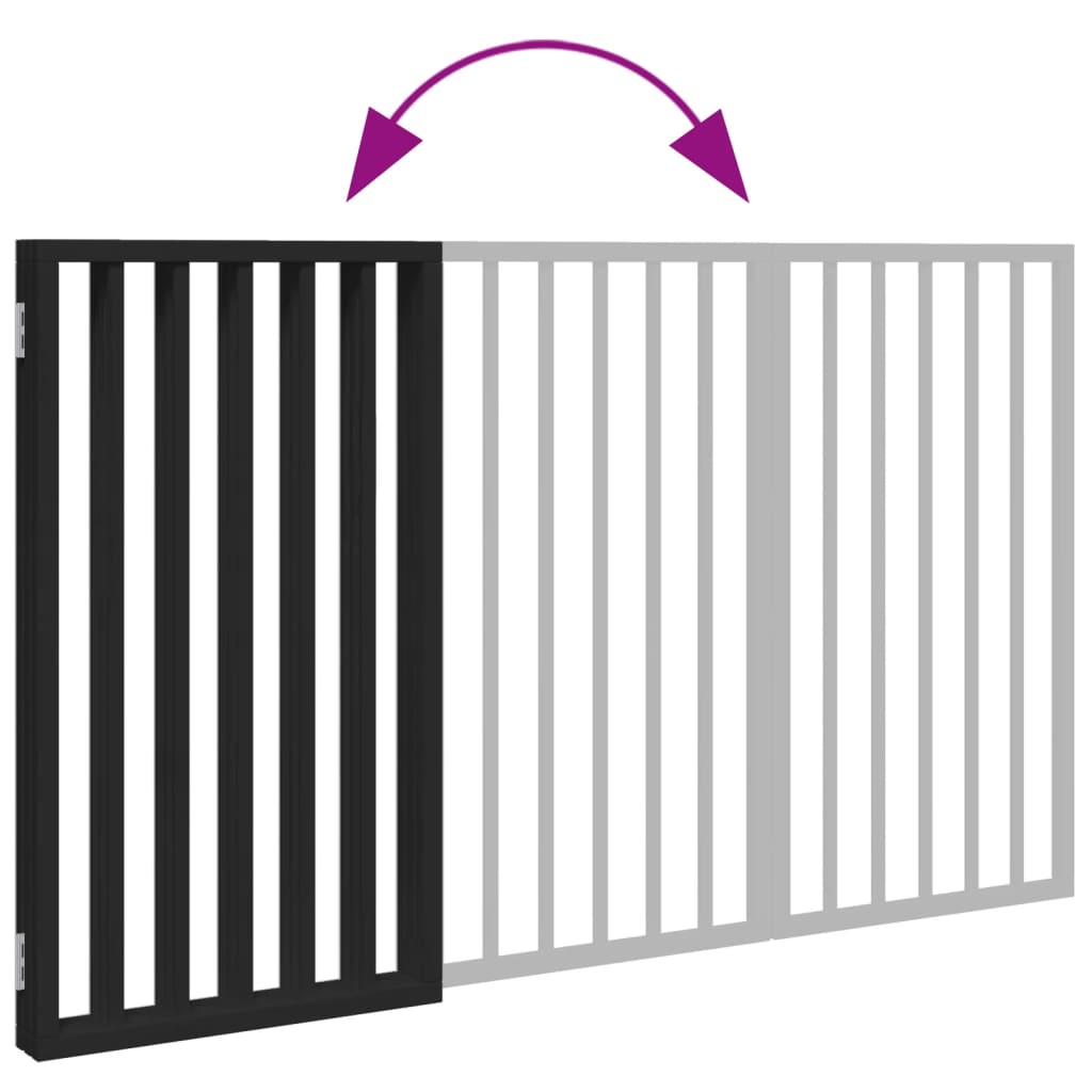 Vidaxl Foldable Dog Gate, 3 Panels, Black, 150 Cm