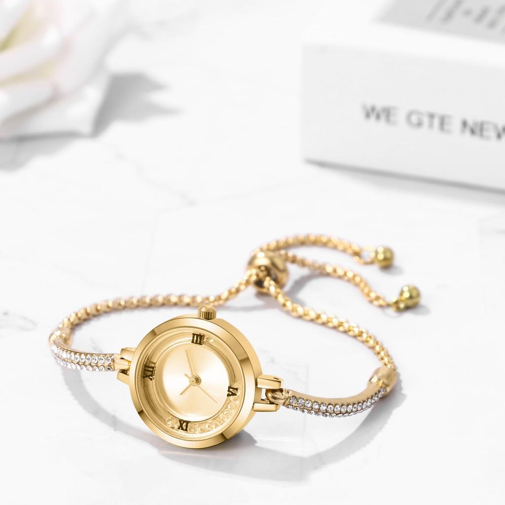 Cute, Sparkly Women's Watch with Bracelet: Analog, Waterproof, Antique Design, Stylish Alloy Strap, Fashion Accessory - Perfect Gift for Birthdays,