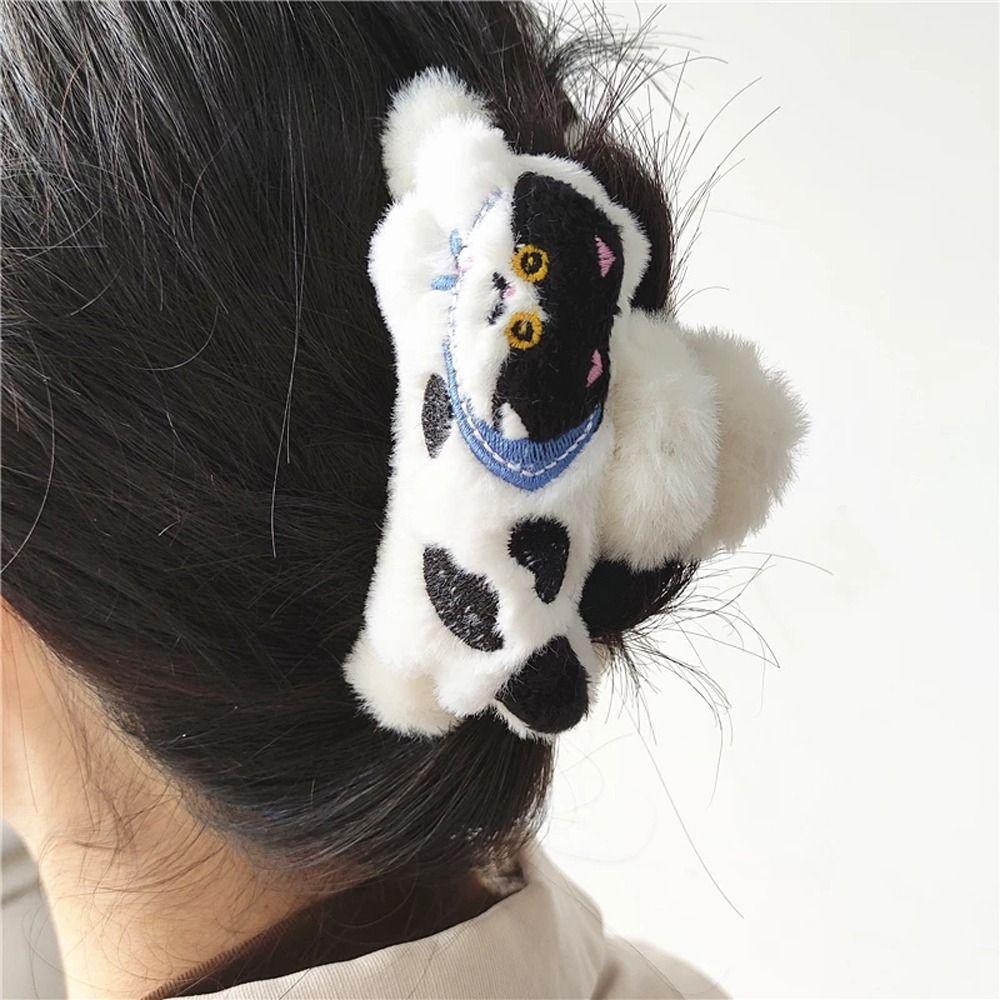 

Большой размер держатель для хвоста животные головные уборы корейские заколки для волос кошачьи когти женские акула зажим плюш white-hair claw