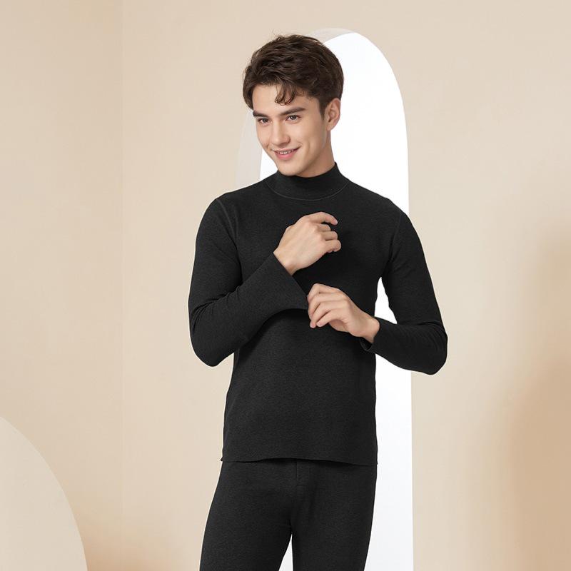 2024 Couples German Velvet Double-Sided Brushed High Collar Thermal Underwear Set
