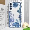 Cool Ocean Turtle Phone Case for Samsung Galaxy S22 S23 S24 S25 Ultra S20 Plus S21 FE Sea Blue Turtle Design Clear Covers Fundas