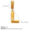Fashion Personalized Bubble Three-Dimensional 26 English Pearl Letter Pendant Stainless Steel Gold-Plated Diy Accessories