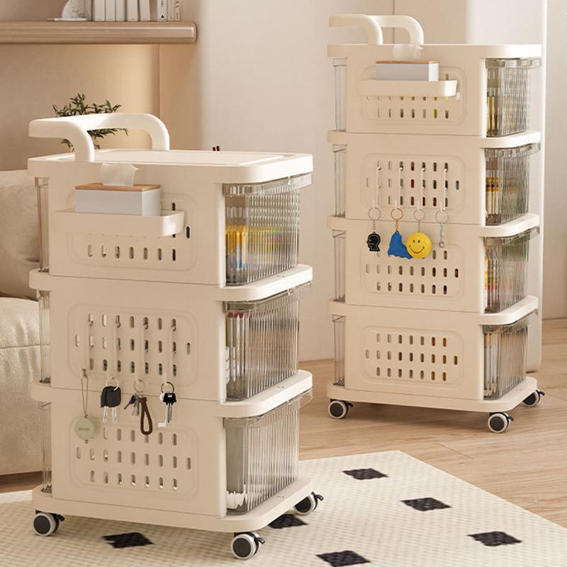 Household Pegboard Plastic Trolley Drawer Snack Toy Cabinet Living Room Bedroom Study Multi-Layer Storage Cabinet
