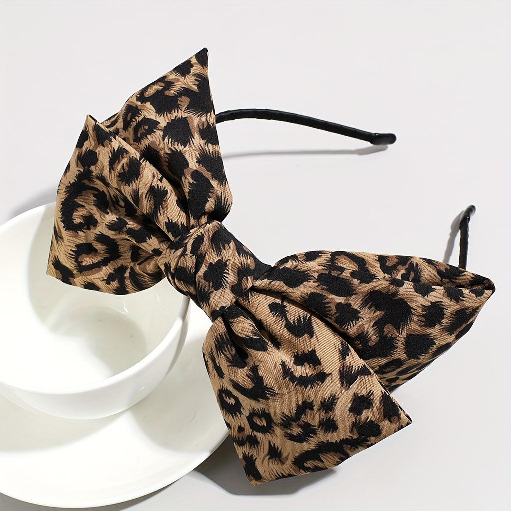 1pc Leopard Print Bow Headband Vintage Style Perfect Daily Party Looks Trendy Hair Accessory Multiple Prints Casual Retro Animal
