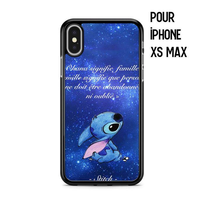 Coque de téléphone - COQUE EN FOLIE - Iphone XS MAX - Stitch Disney - Semi-rigide - Noir nero